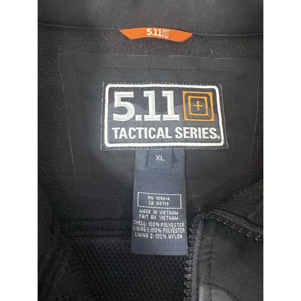 5.11 Tactical Jacket Mens XL Black Duty Softshell Full Zip Windbreaker Coat Law